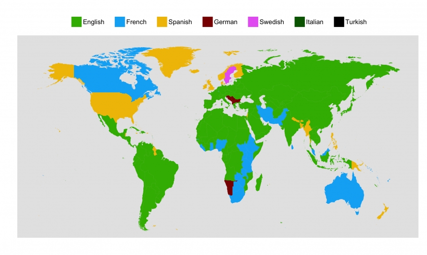 Which countries study which languages, and what can we learn from it?